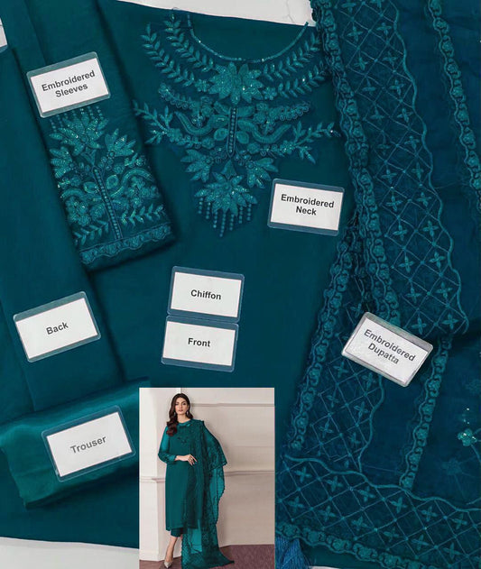 Alnisa Embroidery Collection – Chiffon & Silk Ensemble