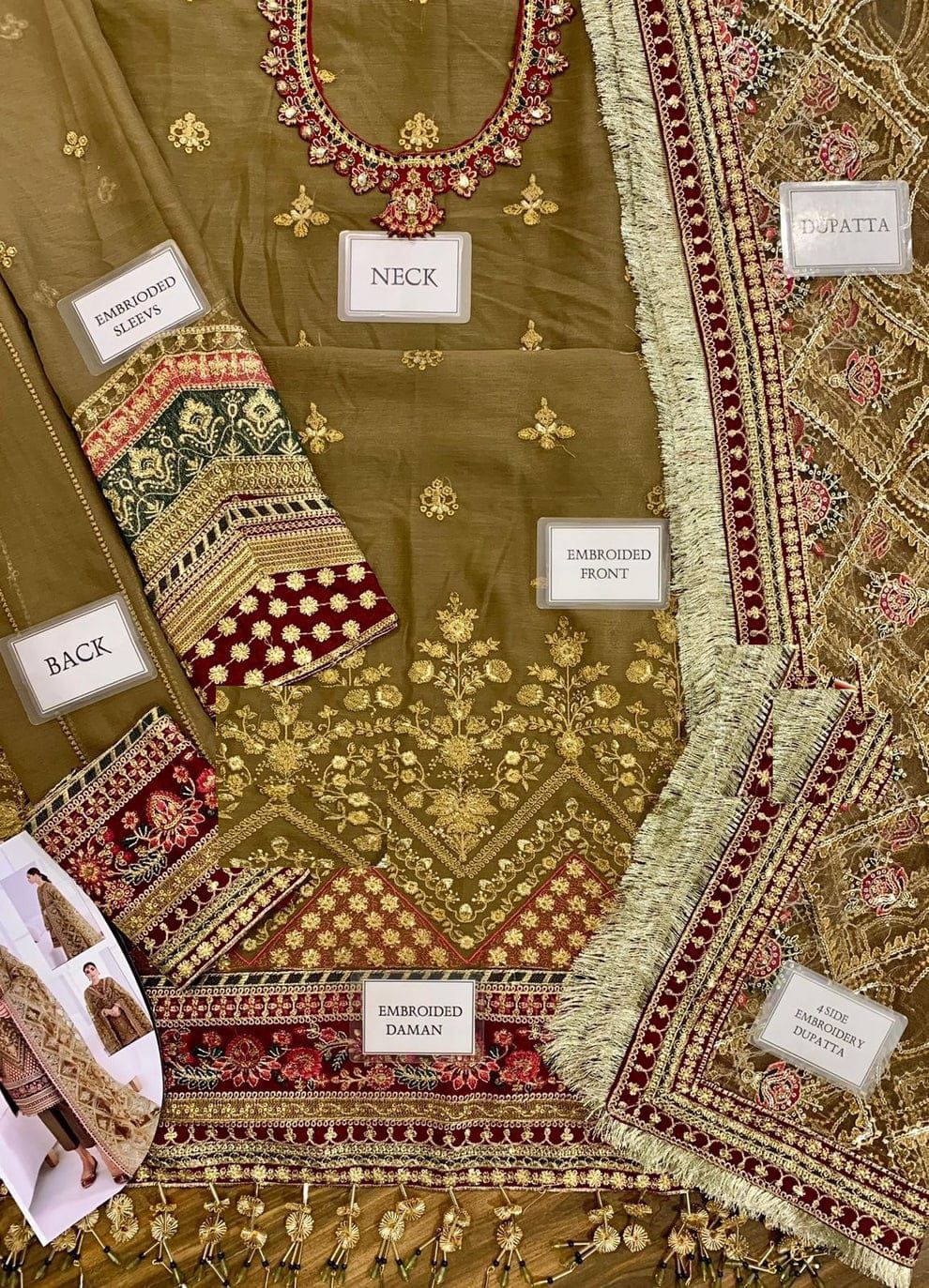 3 Piece Chiffon Embroidered Suit with Organza Dupatta