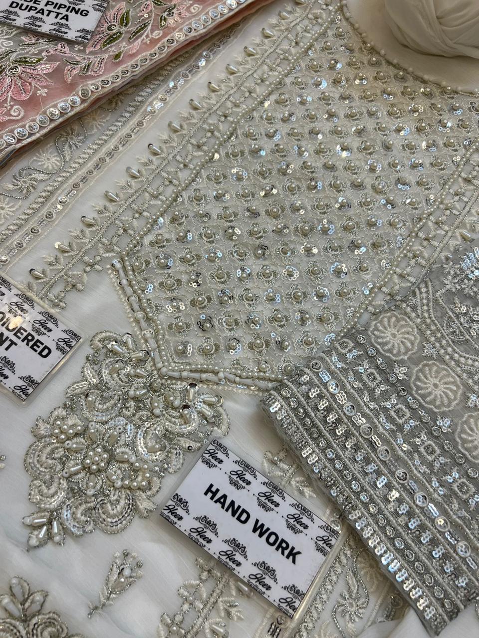Organza Embroidered Suit with Shamooz Silk Trouser
