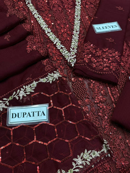 3- piece embroidered