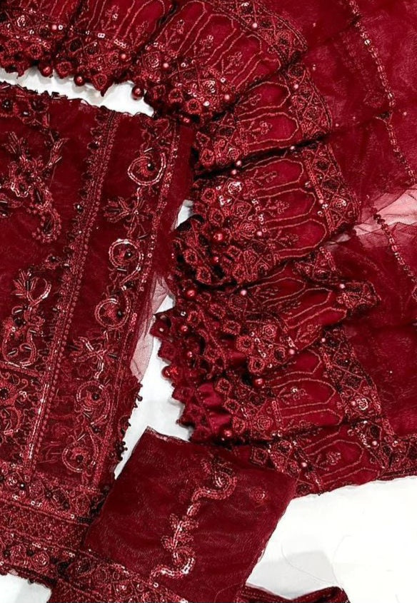 Wedding Edition Luxury Hand-Embroidered Net Ensemble