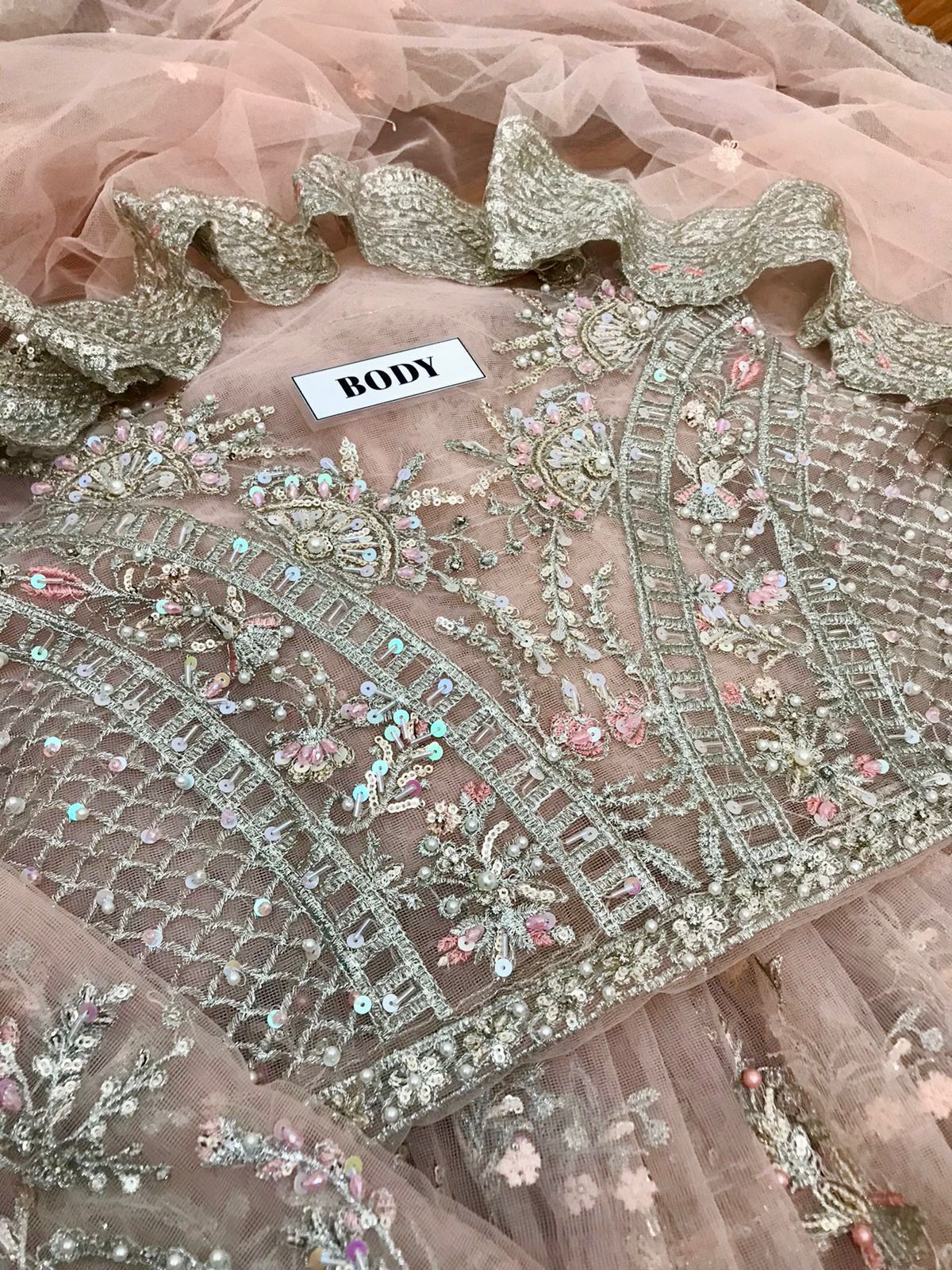 Luxury Net Frock with Satin Silk Trouser