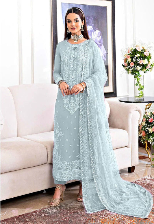 Chiffon Heavy Spangle Embroidered 3-Piece