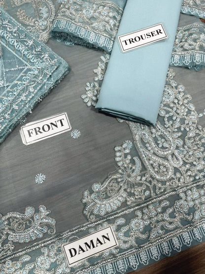 Chiffon Heavy Spangle Embroidered 3-Piece