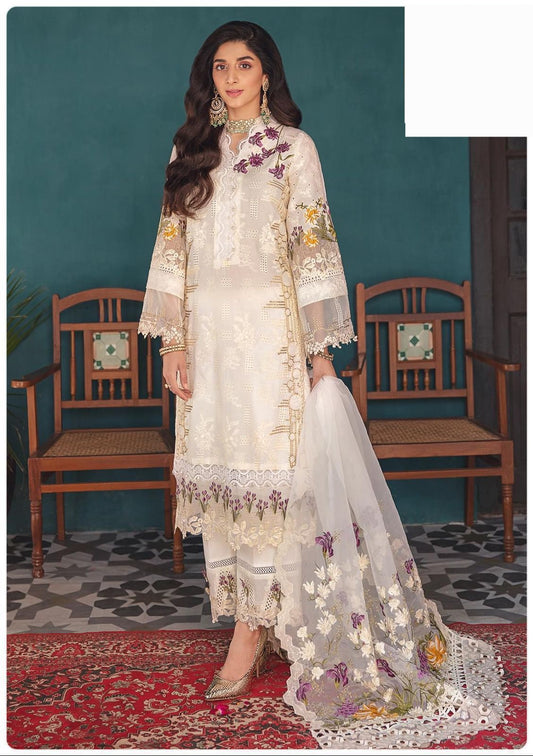 Luxury Lawn Crystal-22 (EL-D06) Premium Embroidered 3PC with Organza Spangle Dupatta