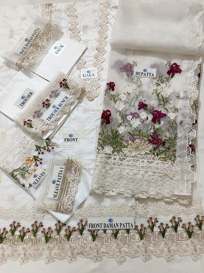 Luxury Lawn Crystal-22 (EL-D06) Premium Embroidered 3PC with Organza Spangle Dupatta