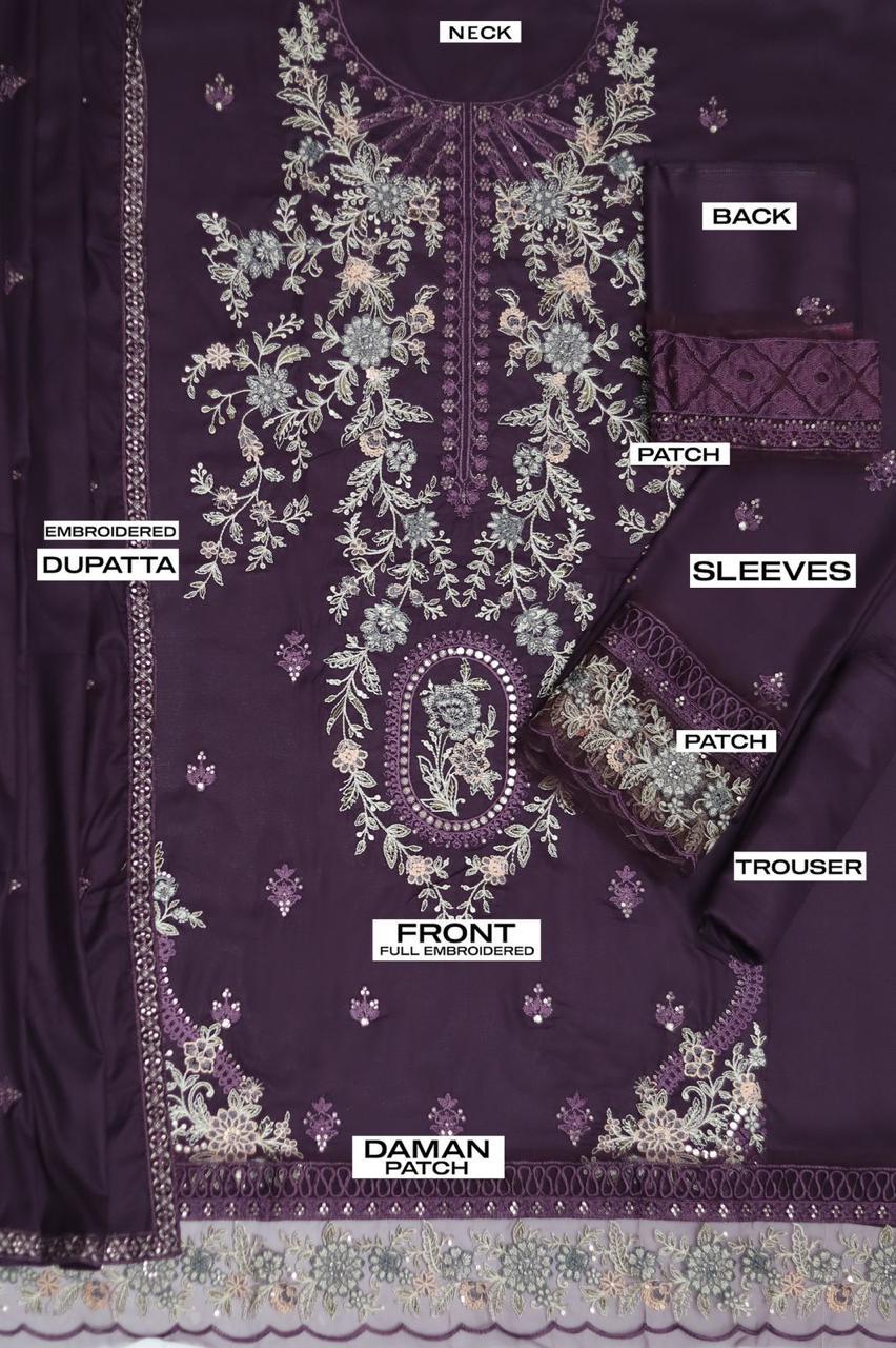 Winter Collection – Heavy Embroidered Dhanak Ensemble