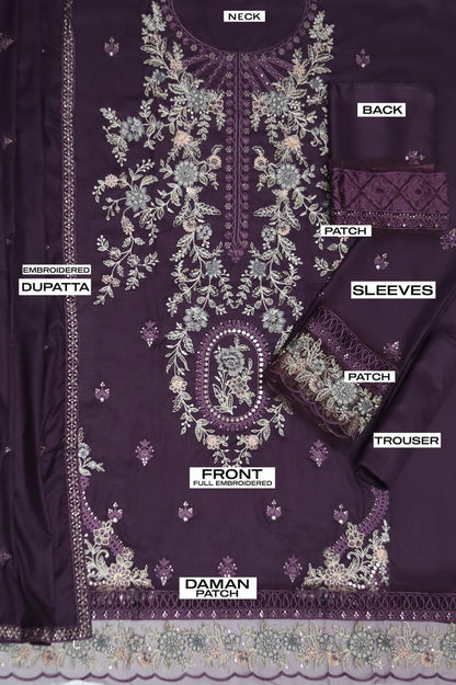 Winter Collection – Heavy Embroidered Dhanak Ensemble