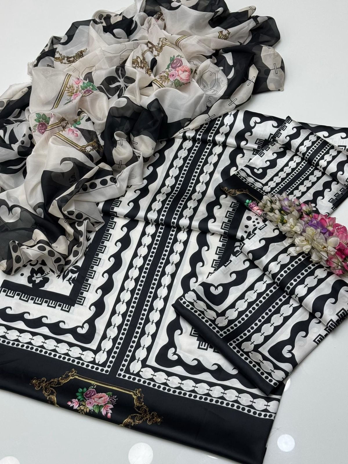Digital Printed Shamooz Silk – 3 Piece Set
10
