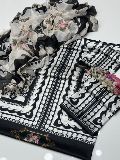 Digital Printed Shamooz Silk – 3 Piece Set
10