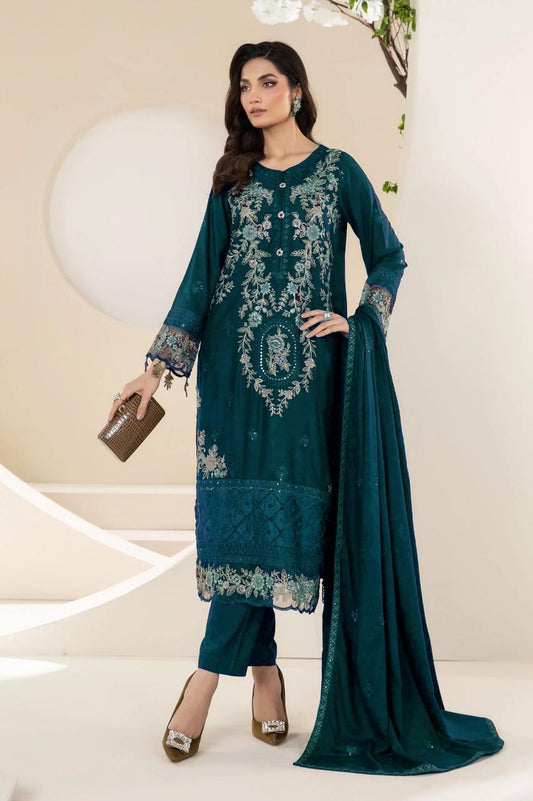 Winter Collection – Heavy Embroidered Dhanak Ensemble