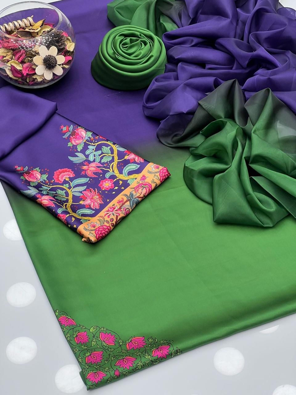 Digital Printed Shamooz Silk – 3 Piece Set
8