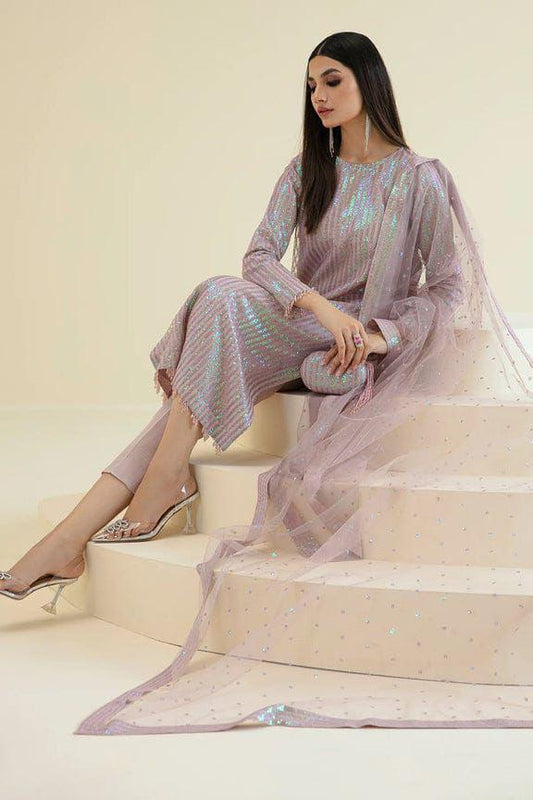 Elegance Whisper – Semi Pure Chiffon Embroidered 3-Piece Suit