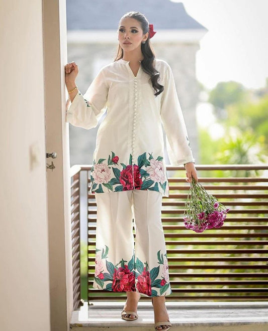 Digital Printed Shamooz Silk – 3 Piece Set
11
