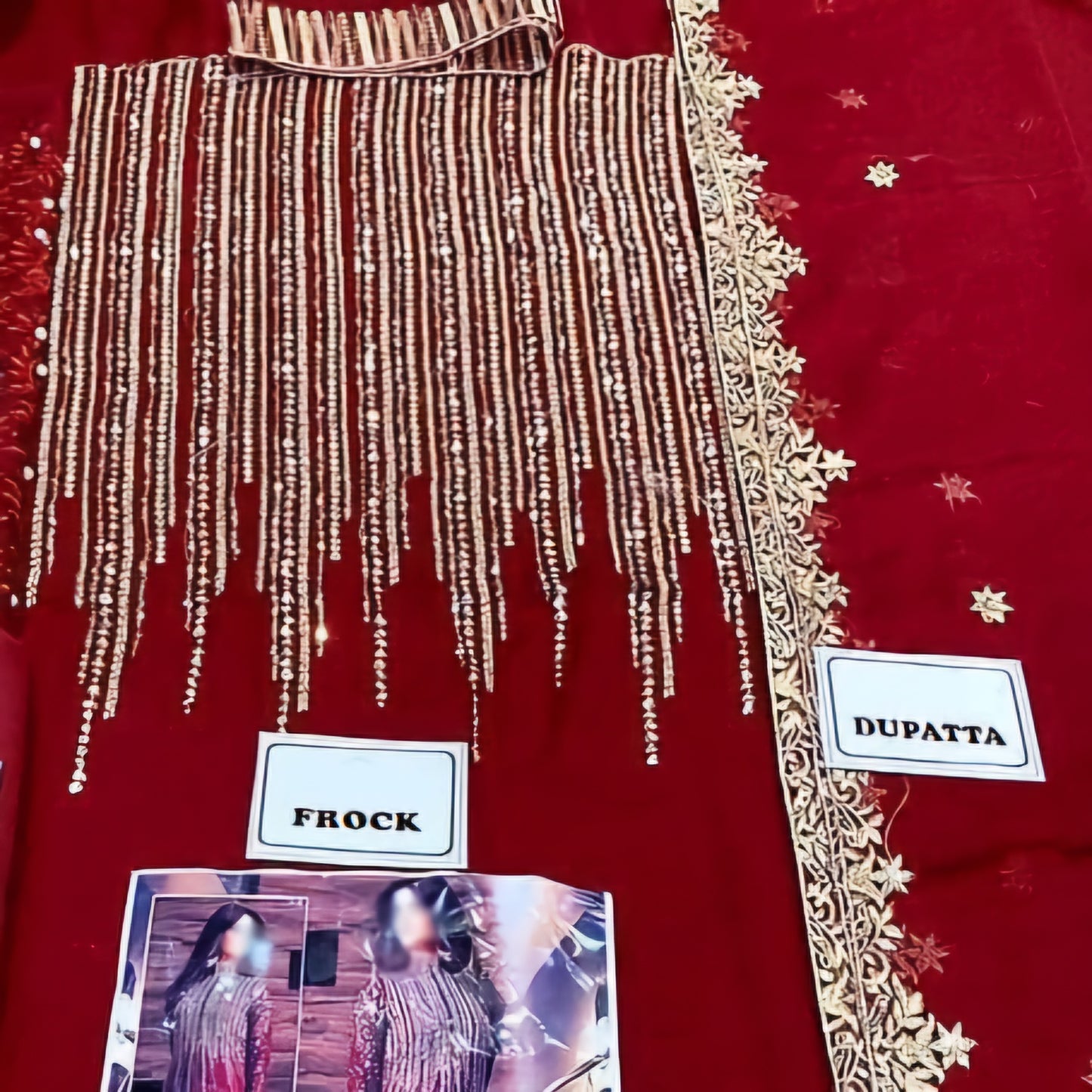Dashing Indian Chiffon Maxi with Embroidered Dupatta