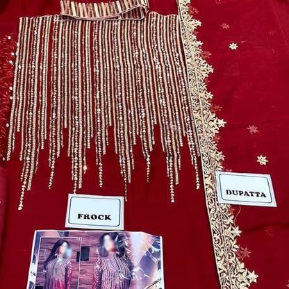 Dashing Indian Chiffon Maxi with Embroidered Dupatta