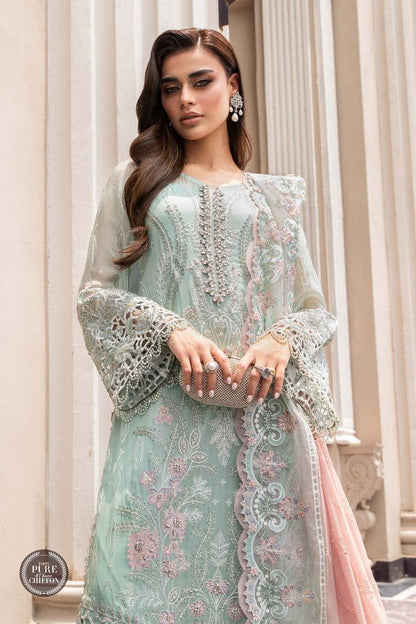 3 Piece Chiffon Embroidered Suit