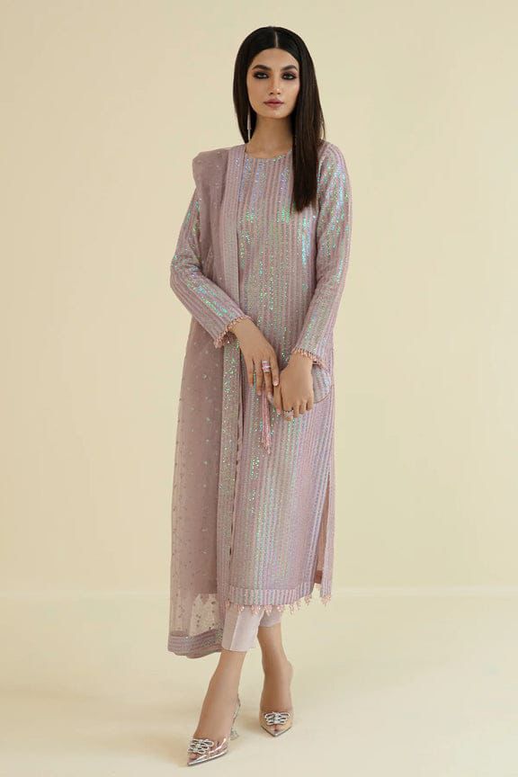 Elegance Whisper – Semi Pure Chiffon Embroidered 3-Piece Suit