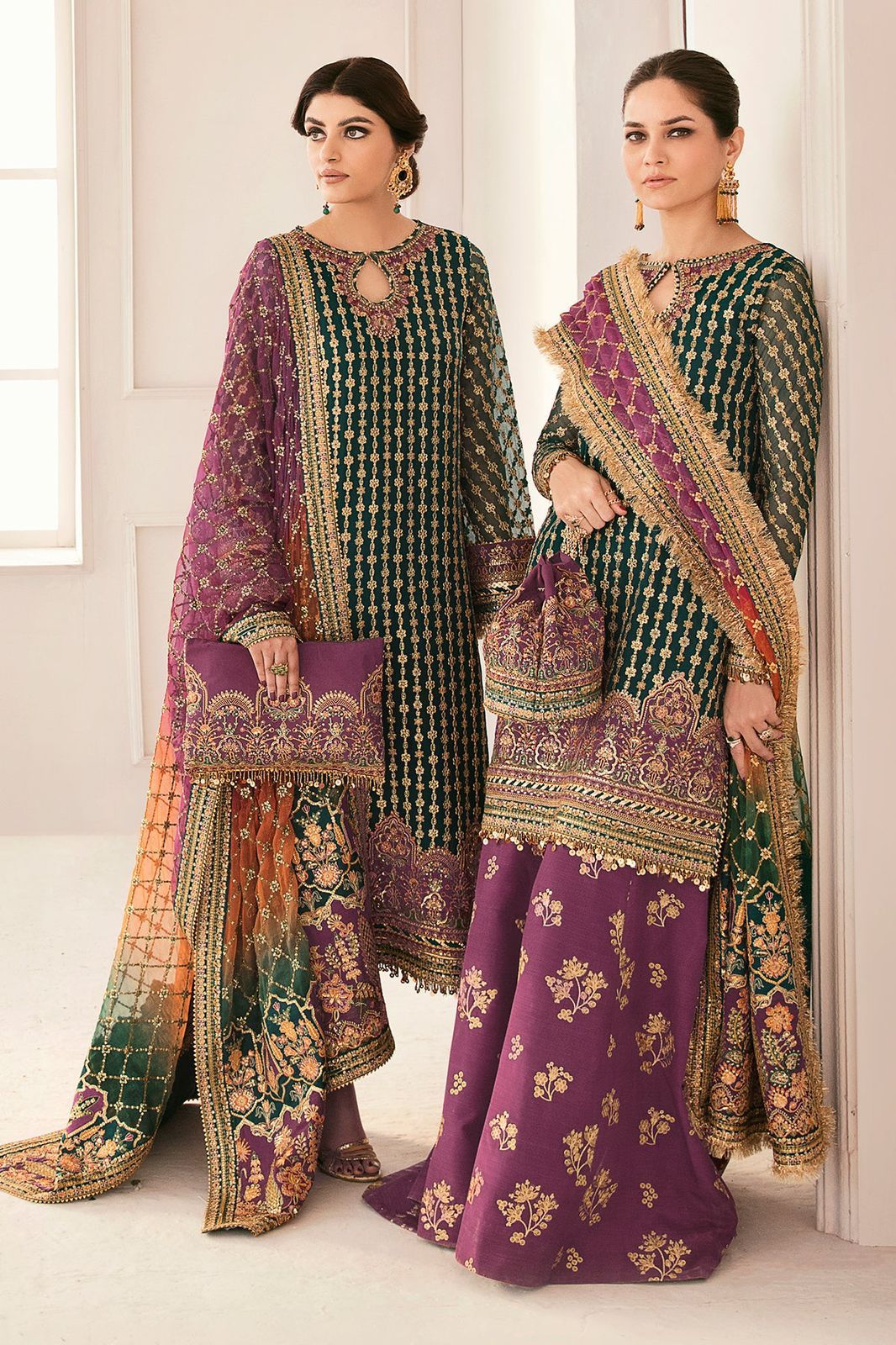 Organza Embroidered 3-Piece Suit with Double-Shaded Dupatta