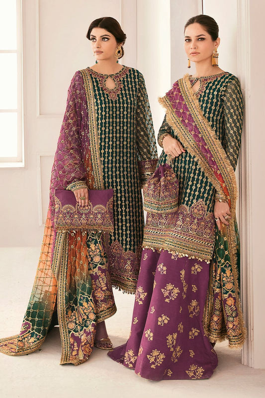 Organza Embroidered 3-Piece Suit with Double-Shaded Dupatta