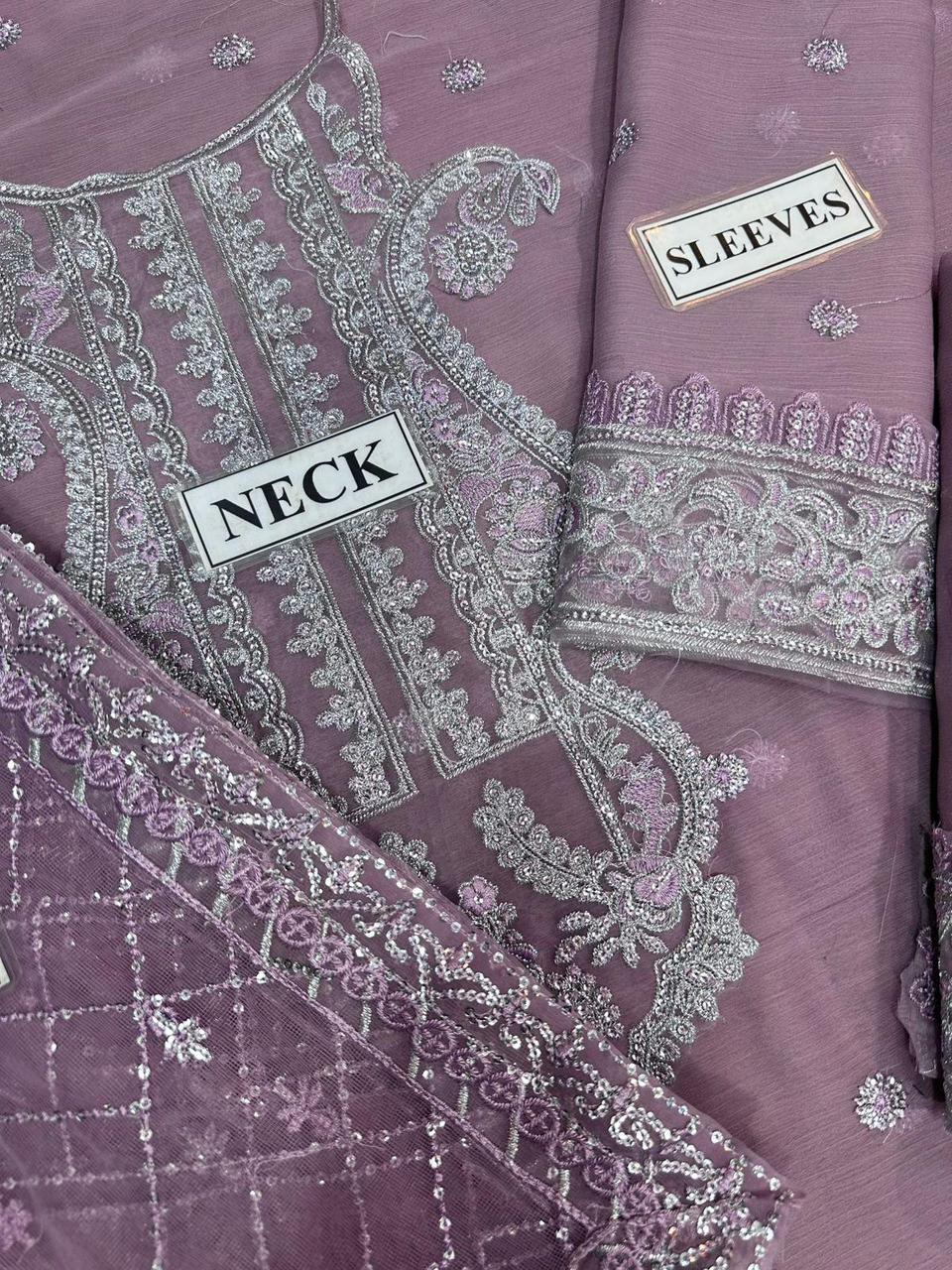 Chiffon Heavy Spangle Embroidered