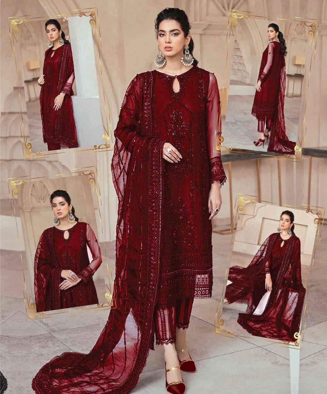 Wedding Edition Luxury Hand-Embroidered Net Ensemble