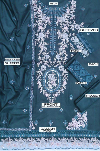Winter Collection – Heavy Embroidered Dhanak Ensemble