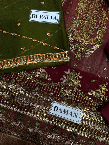 Chiffon Suit Intricate Sequin Embroidery
