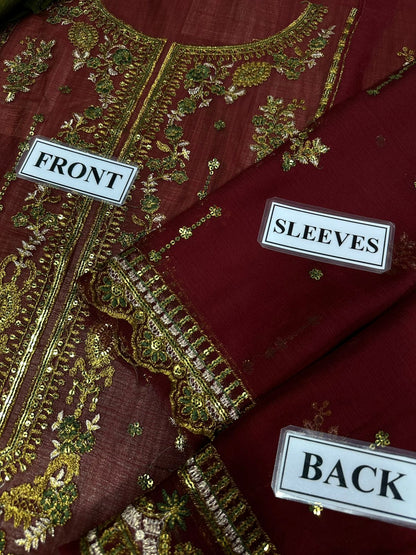 Chiffon Suit Intricate Sequin Embroidery