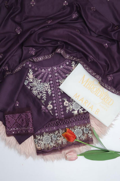 Winter Collection – Heavy Embroidered Dhanak Ensemble