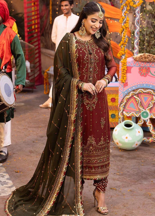 Chiffon Suit Intricate Sequin Embroidery