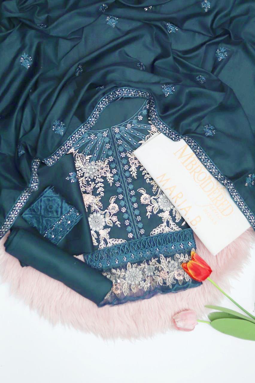 Winter Collection – Heavy Embroidered Dhanak Ensemble