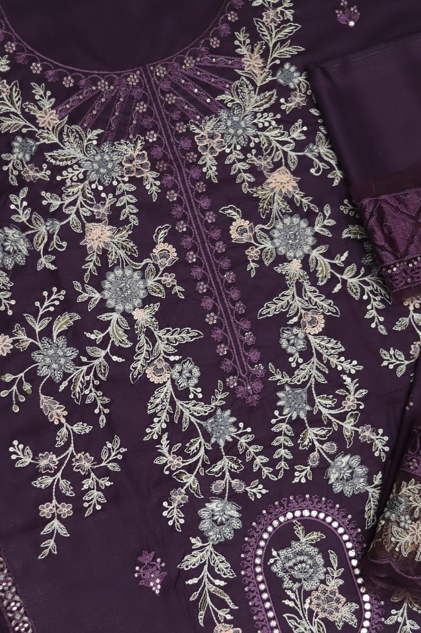 Winter Collection – Heavy Embroidered Dhanak Ensemble