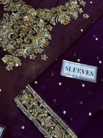 Maroon with Heavy Adda Work