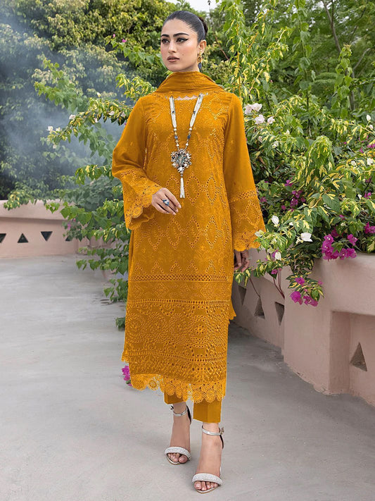 Chikankari Cotton & Chiffon Ensemble 1
