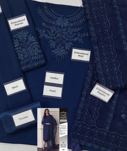 Alnisa Embroidery Collection – Chiffon & Silk Ensemble